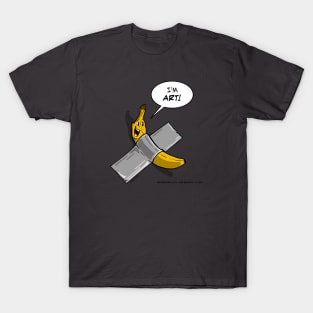 Banana Art - Cartoon duct tape Cattelan artwork t-shirt T-Shirt